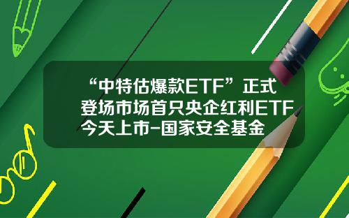“中特估爆款ETF”正式登场市场首只央企红利ETF今天上市-国家安全基金