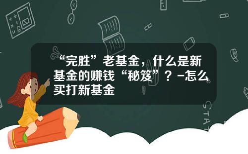 “完胜”老基金，什么是新基金的赚钱“秘笈”？-怎么买打新基金