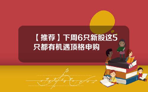【推荐】下周6只新股这5只都有机遇顶格申购
