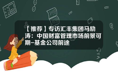 【推荐】专访汇丰集团马励涛：中国财富管理市场前景可期-基金公司前途