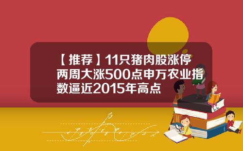 【推荐】11只猪肉股涨停两周大涨500点申万农业指数逼近2015年高点