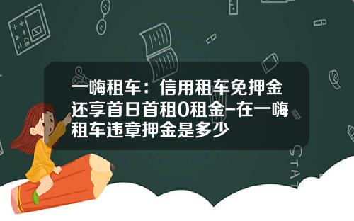 一嗨租车：信用租车免押金还享首日首租0租金-在一嗨租车违章押金是多少