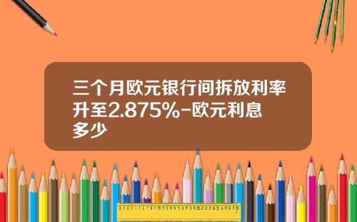 三个月欧元银行间拆放利率升至2.875%-欧元利息多少