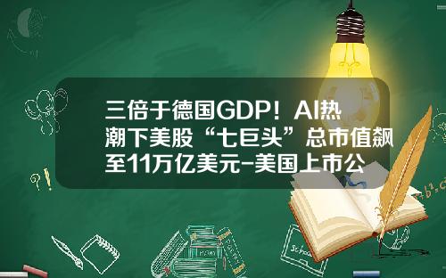三倍于德国GDP！AI热潮下美股“七巨头”总市值飙至11万亿美元-美国上市公司市值排行榜