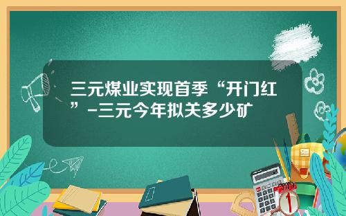 三元煤业实现首季“开门红”-三元今年拟关多少矿