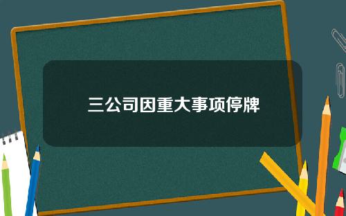 三公司因重大事项停牌