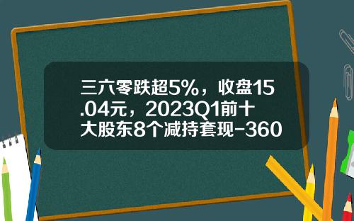 三六零跌超5%，收盘15.04元，2023Q1前十大股东8个减持套现-360股票代码是多少