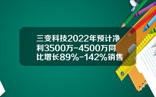 三变科技2022年预计净利3500万-4500万同比增长89%-142%销售收入增长-三变科技股份有限公司
