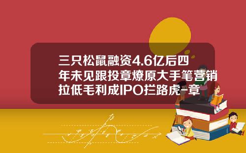 三只松鼠融资4.6亿后四年未见跟投章燎原大手笔营销拉低毛利成IPO拦路虎-章燎原有多少股份