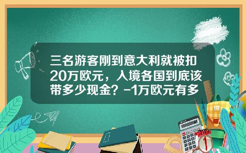三名游客刚到意大利就被扣20万欧元，入境各国到底该带多少现金？-1万欧元有多少