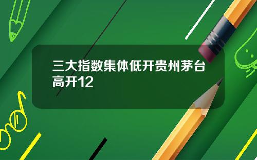 三大指数集体低开贵州茅台高开12