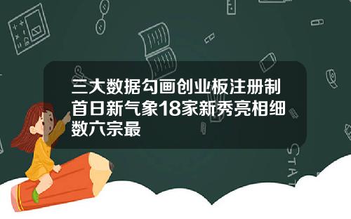 三大数据勾画创业板注册制首日新气象18家新秀亮相细数六宗最