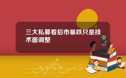 三大私募看后市暴跌只是技术面调整
