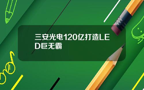 三安光电120亿打造LED巨无霸