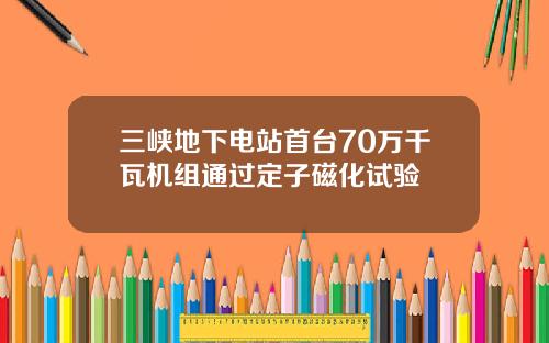三峡地下电站首台70万千瓦机组通过定子磁化试验