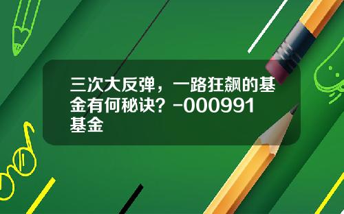 三次大反弹,一路狂飙的基金有何秘诀?-000991基金