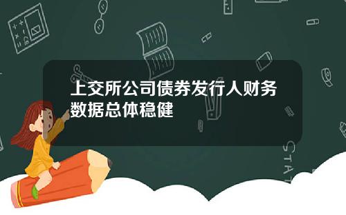 上交所公司债券发行人财务数据总体稳健