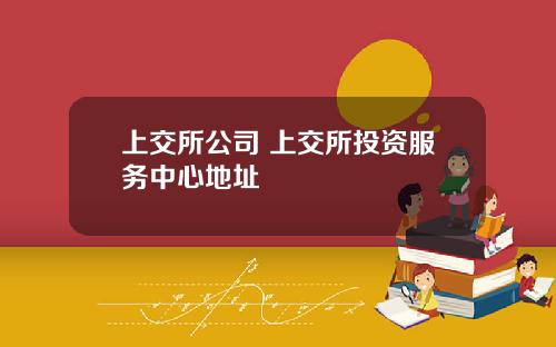上交所公司 上交所投资服务中心地址