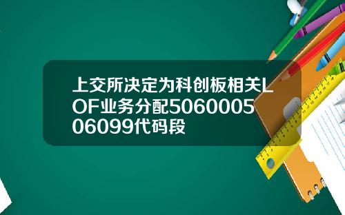 上交所决定为科创板相关LOF业务分配506000506099代码段