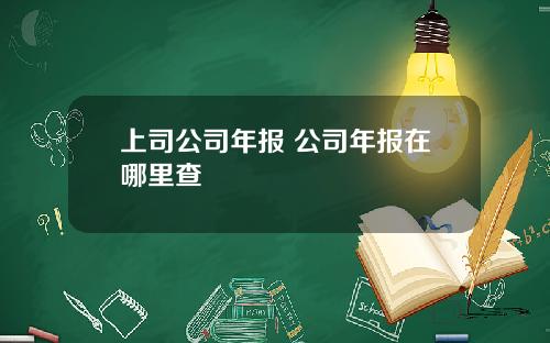 上司公司年报 公司年报在哪里查