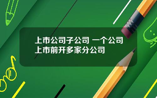 上市公司子公司 一个公司上市前开多家分公司