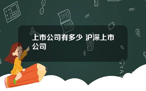 上市公司有多少 沪深上市公司