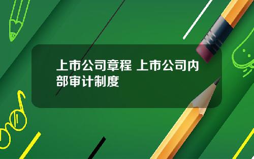 上市公司章程 上市公司内部审计制度