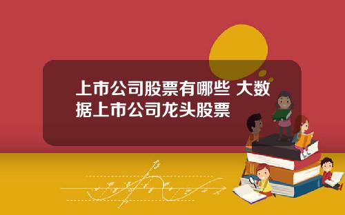 上市公司股票有哪些 大数据上市公司龙头股票