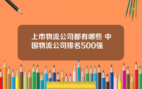 上市物流公司都有哪些 中国物流公司排名500强