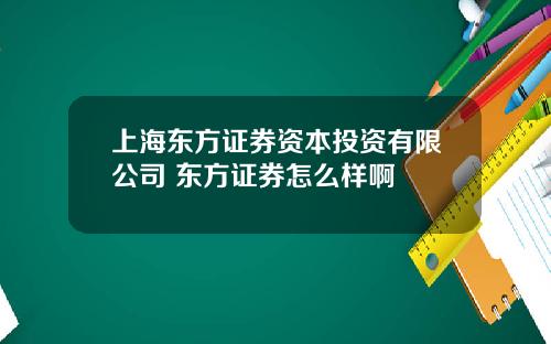 上海东方证券资本投资有限公司 东方证券怎么样啊