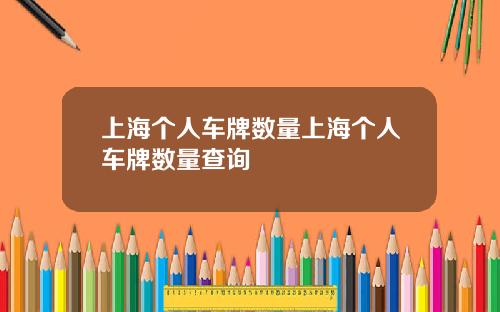 上海个人车牌数量上海个人车牌数量查询