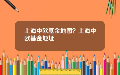 上海中欧基金地图？上海中欧基金地址