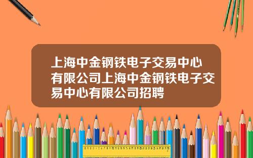 上海中金钢铁电子交易中心有限公司上海中金钢铁电子交易中心有限公司招聘