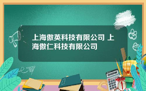 上海傲英科技有限公司 上海傲仁科技有限公司