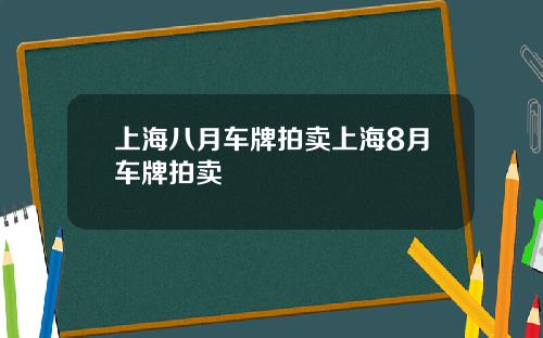 上海八月车牌拍卖上海8月车牌拍卖