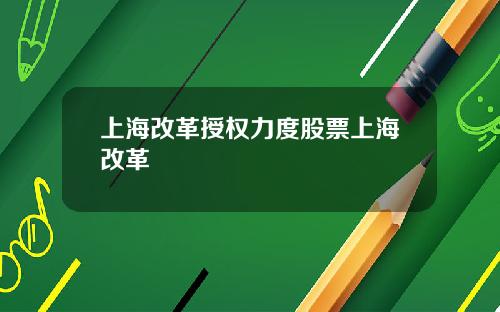 上海改革授权力度股票上海改革