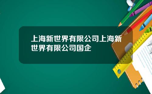 上海新世界有限公司上海新世界有限公司国企