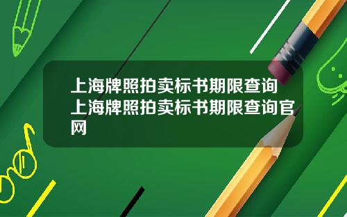 上海牌照拍卖标书期限查询上海牌照拍卖标书期限查询官网