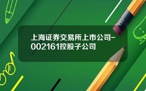 上海证券交易所上市公司-002161控股子公司