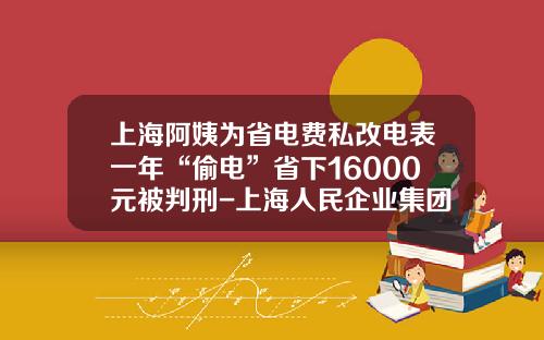 上海阿姨为省电费私改电表一年“偷电”省下16000元被判刑-上海人民企业集团工业电度表厂有限公司