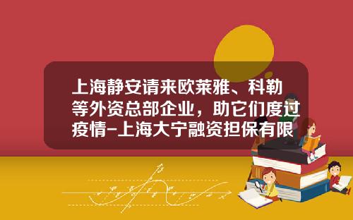 上海静安请来欧莱雅、科勒等外资总部企业，助它们度过疫情-上海大宁融资担保有限公司