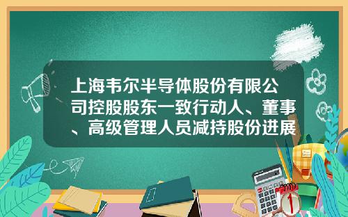 上海韦尔半导体股份有限公司控股股东一致行动人、董事、高级管理人员减持股份进展公告-上海韦尔半导体股份有限公司