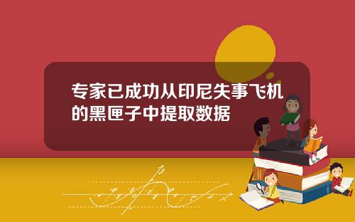专家已成功从印尼失事飞机的黑匣子中提取数据