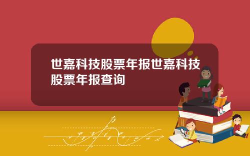世嘉科技股票年报世嘉科技股票年报查询