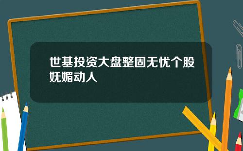 世基投资大盘整固无忧个股妩媚动人