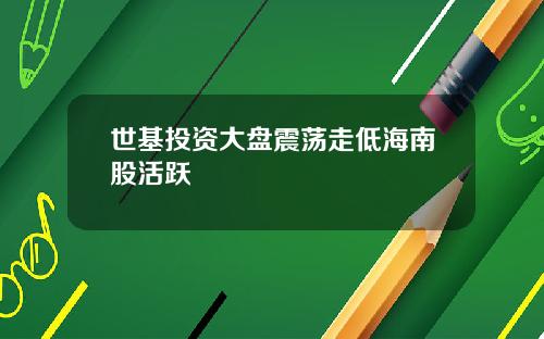 世基投资大盘震荡走低海南股活跃
