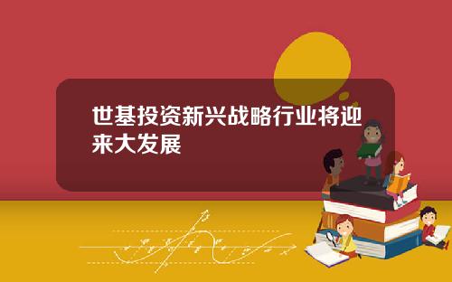 世基投资新兴战略行业将迎来大发展