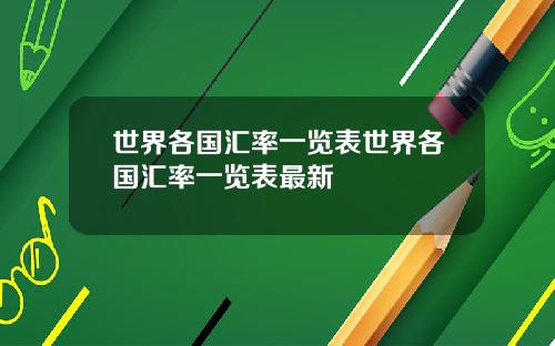 世界各国汇率一览表世界各国汇率一览表最新