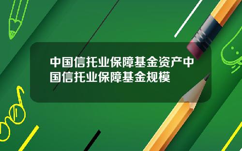 中国信托业保障基金资产中国信托业保障基金规模
