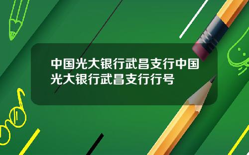 中国光大银行武昌支行中国光大银行武昌支行行号